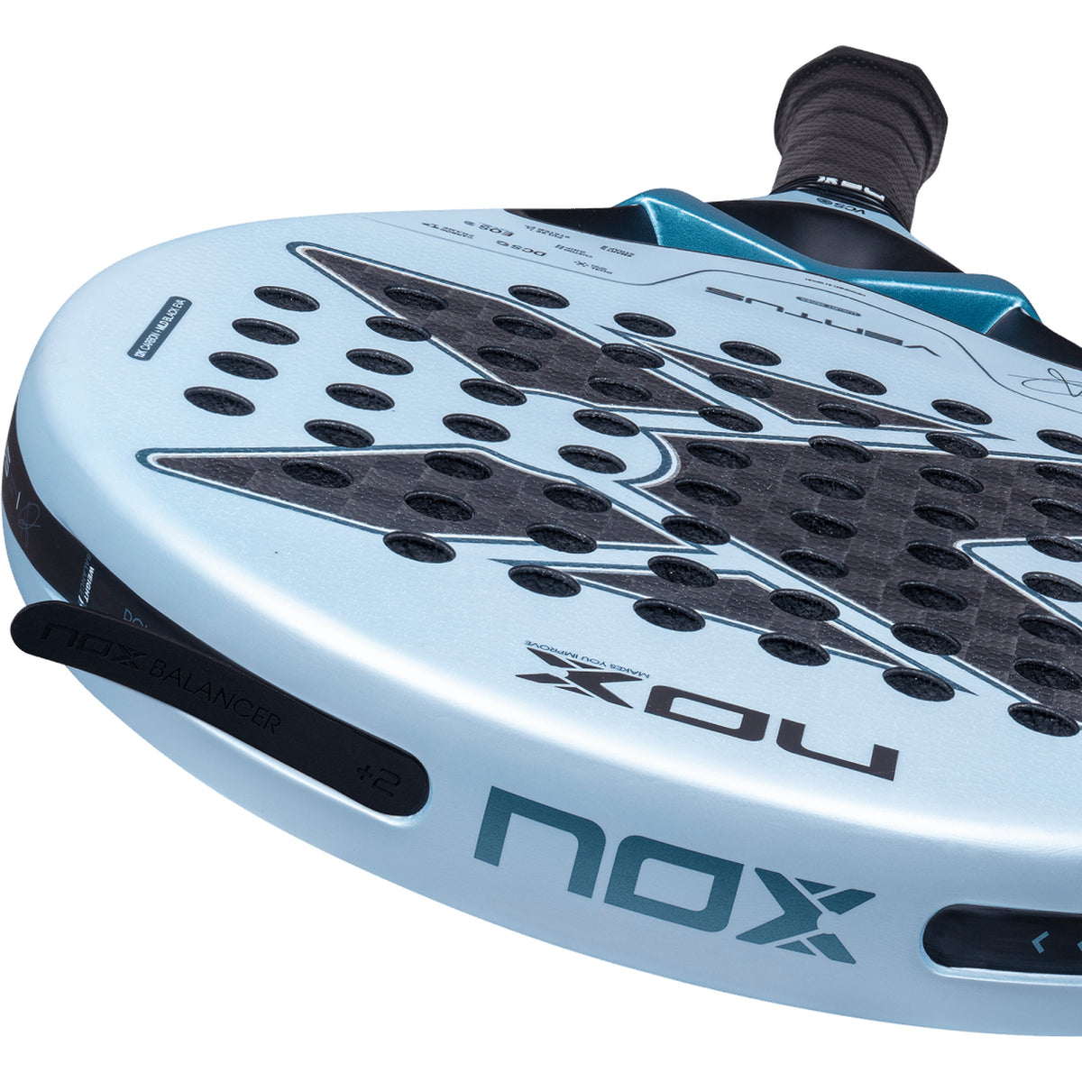 NOX Ventus Control 12K 2027 Padel racket, top frame detail