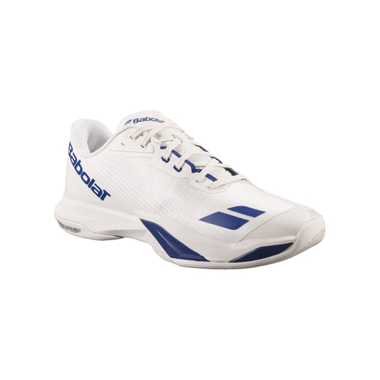 Babolat Jet Mach 4 All Court Shoes Men - Cream/Dark Blue - Three-quarter