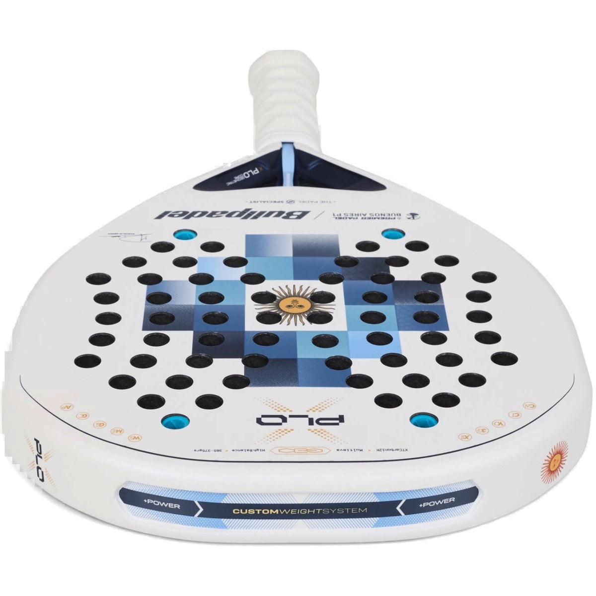 Bullpadel Xplo Argentina LTD 26 Padel Racket - Face and Crown Low-Angle Detail