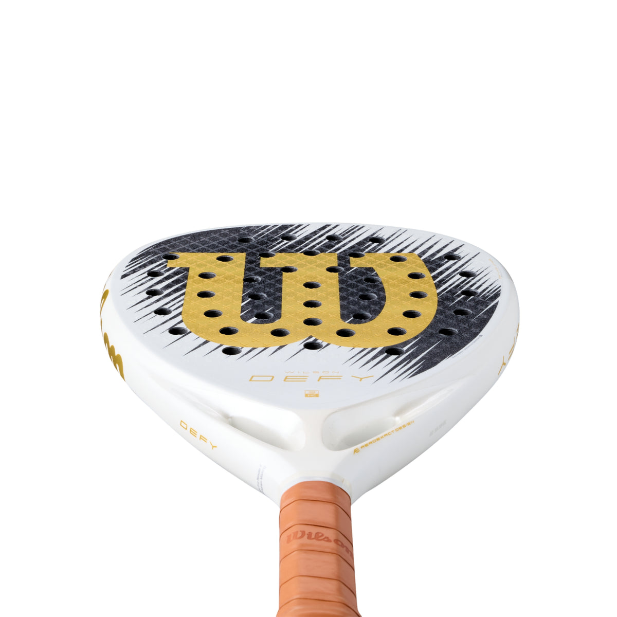 Wilson Defy V1 SE Padel racket, low-angle face and throat detail
