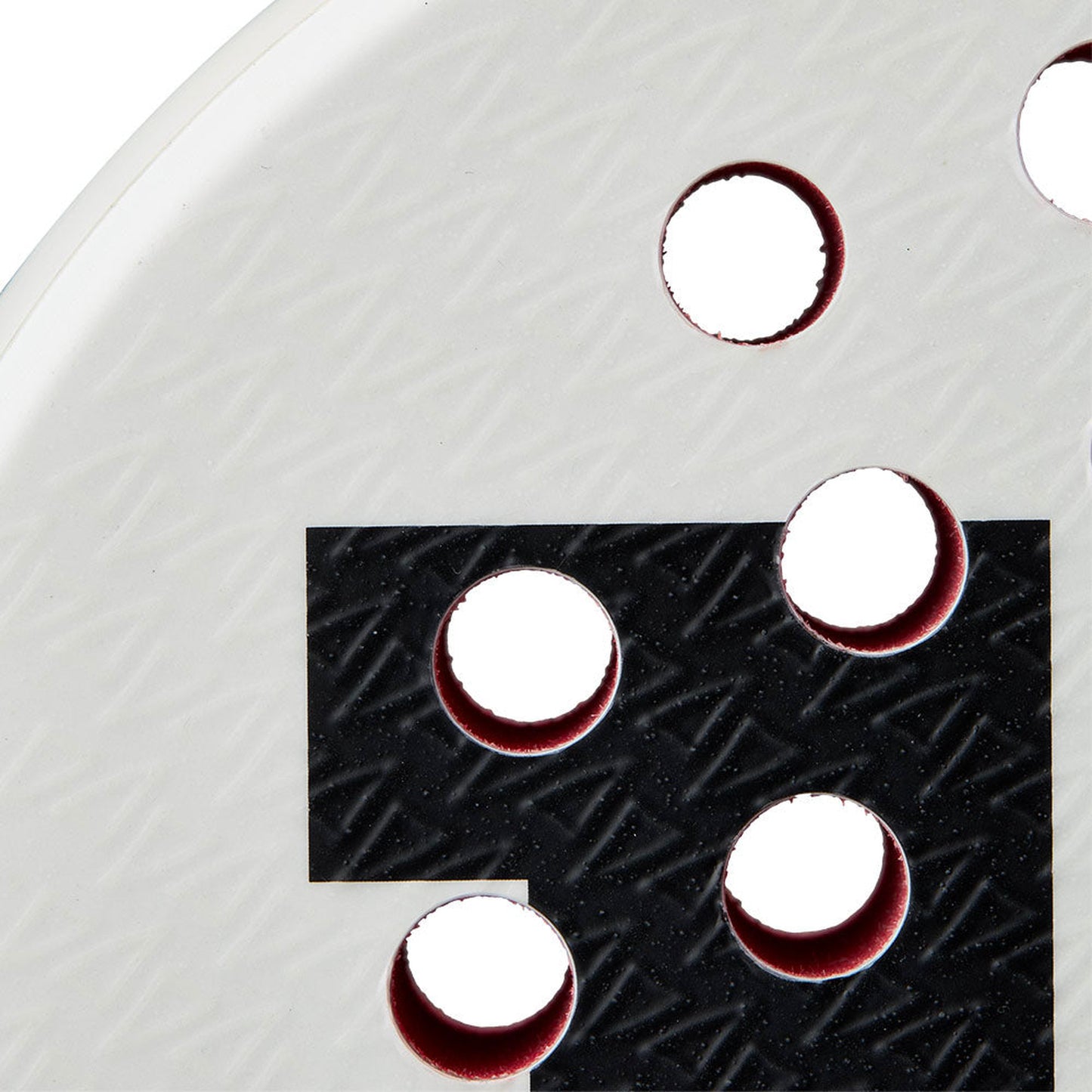 Wilson Bela LS V3 2025 Padel Racket, close-up of the Spin2 face texture and Duo Grid holes