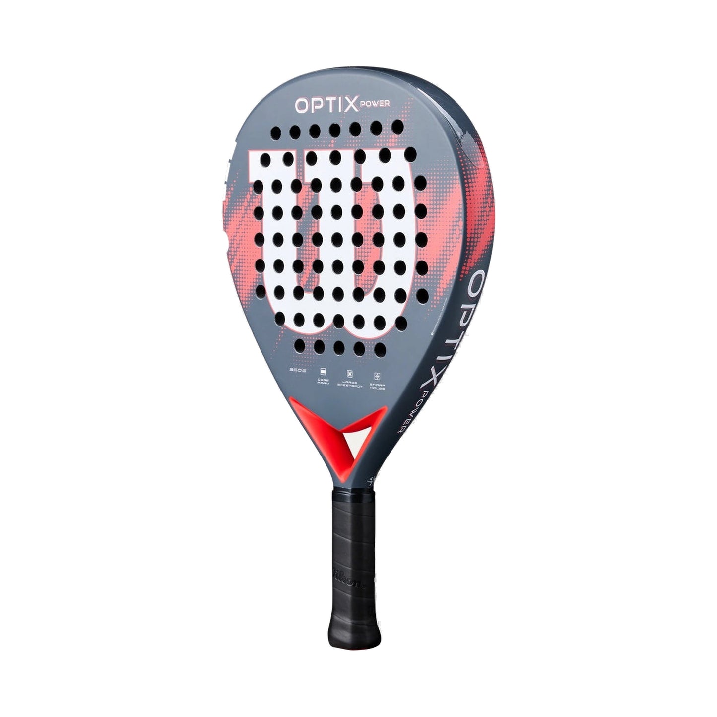 Wilson Optix V2 Power Padel racket, right three-quarter view showing matte finish