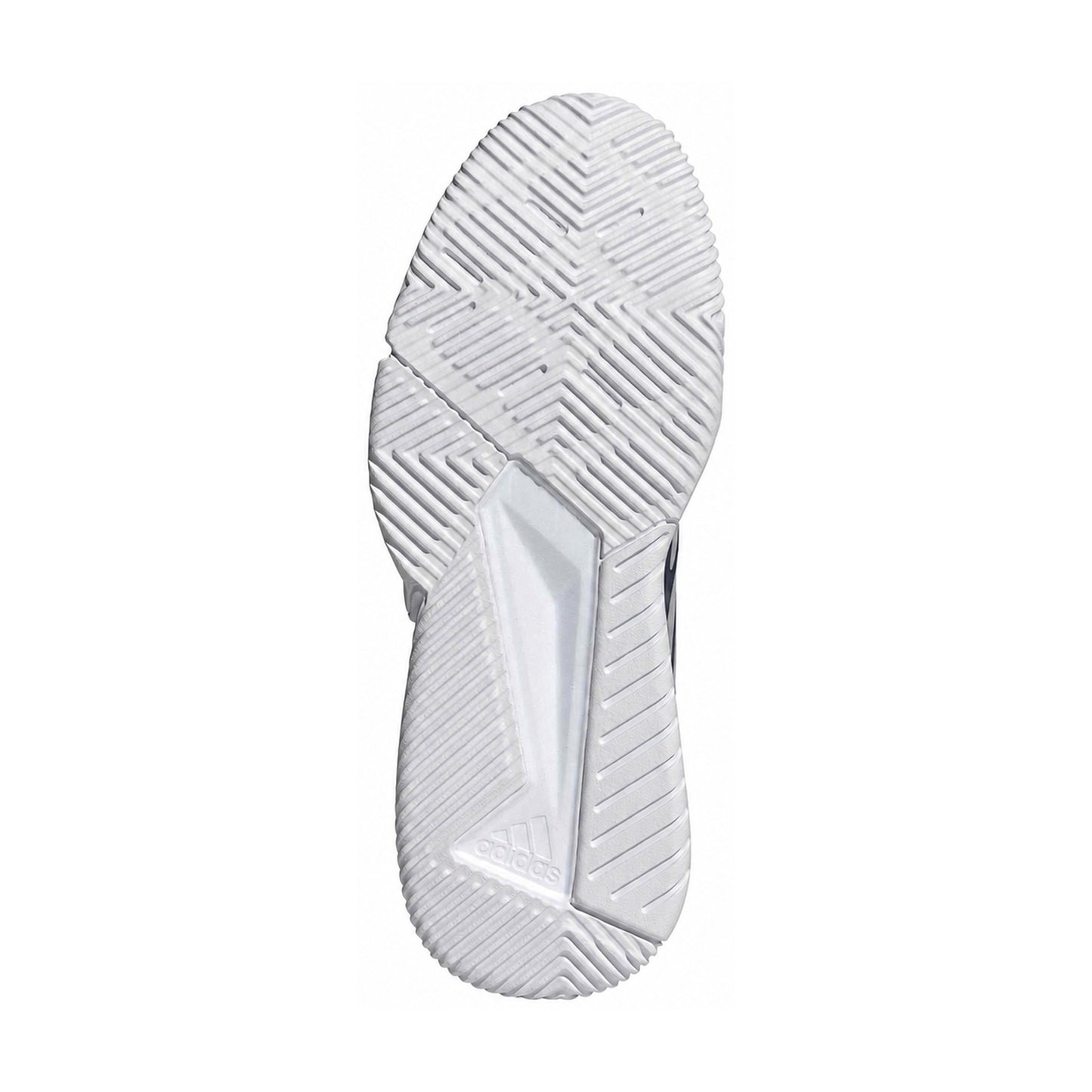 Adidas CourtQuick Padel Shoes Men - Dark Blue/Silver - Outsole View on Pure White Background