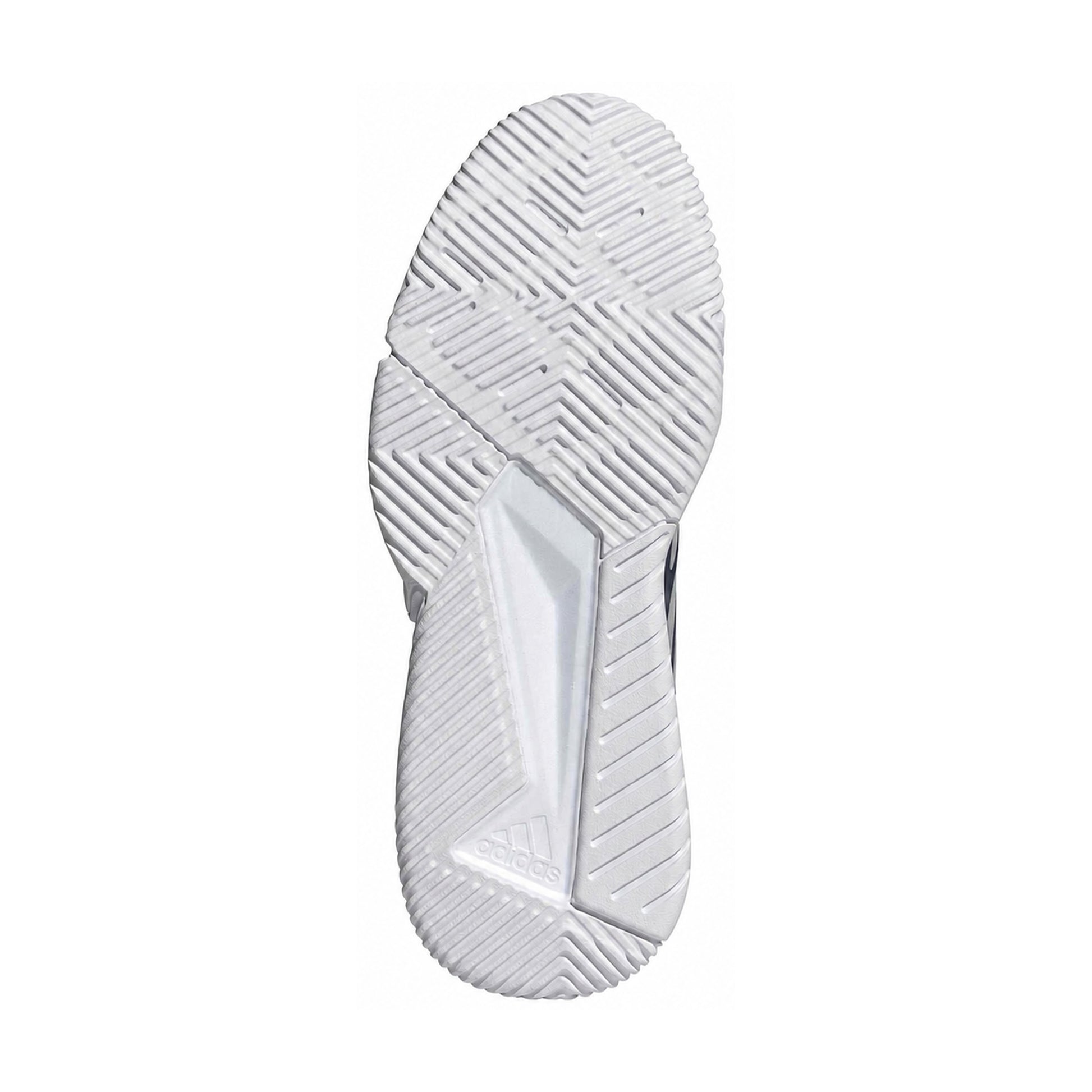 Adidas CourtQuick Padel Shoes Men - Dark Blue/Silver - Outsole View on Pure White Background