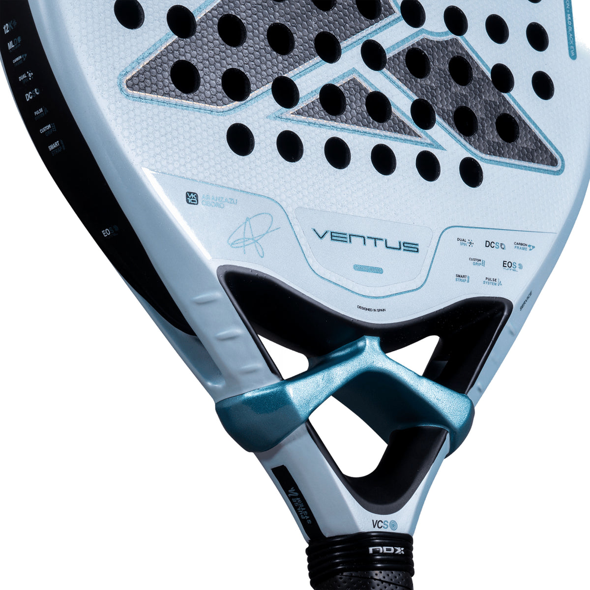 NOX Ventus Control 12K 2027 Padel racket, heart bridge detail