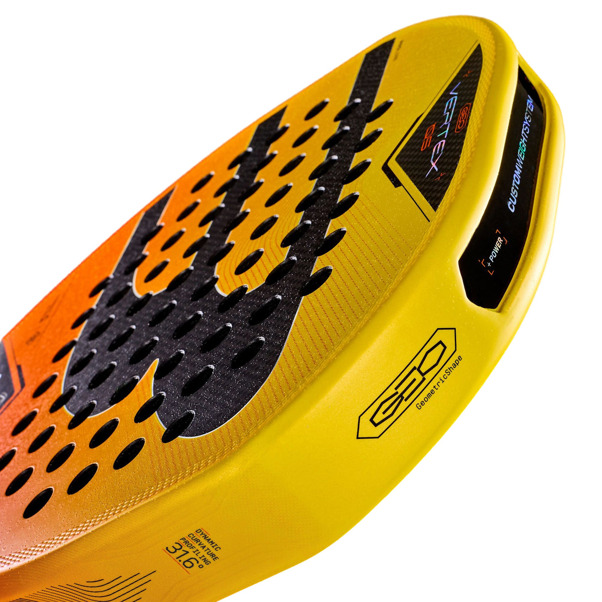 Bullpadel Vertex 05 Geo 2027 Padel Racket, close-up of Top Spin textured surface