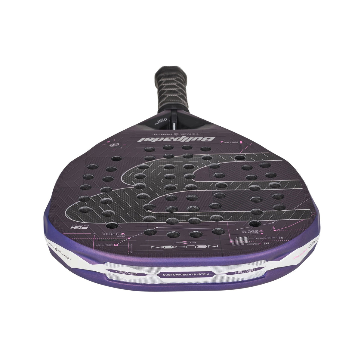 Bullpadel Neuron 02 Edge 2027 Padel Racket - Top of head viewed from above