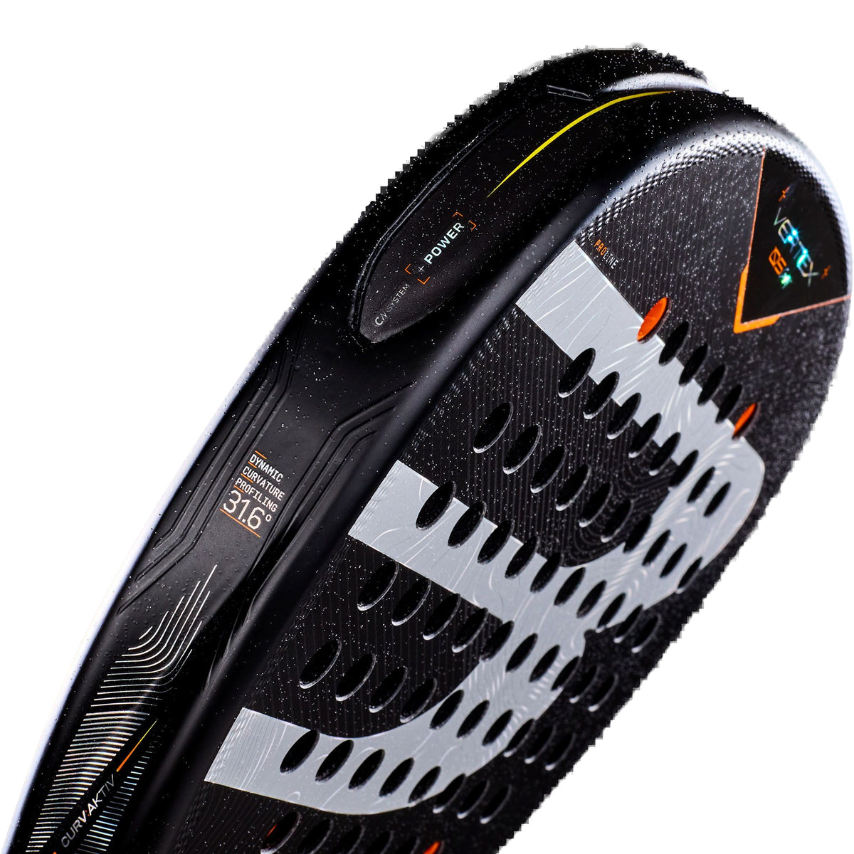 Bullpadel Vertex 05 Comfort 2027 Padel racket, crown and textured face finish detail