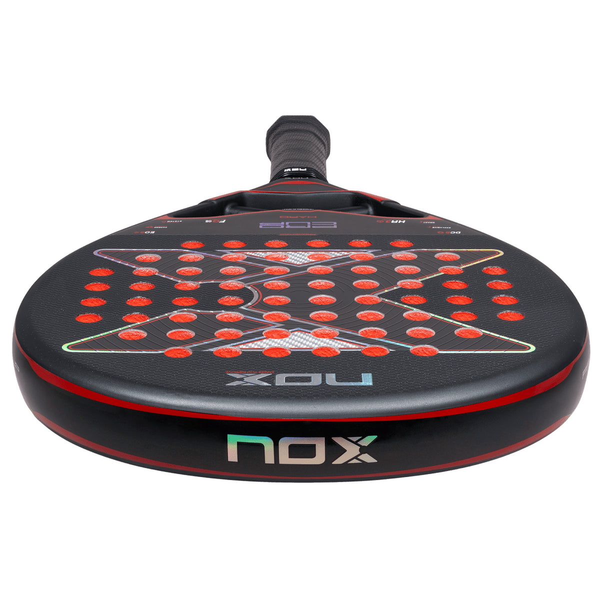 NOX Pro Cup HARD 2027 Padel Racket, teardrop head shape detail