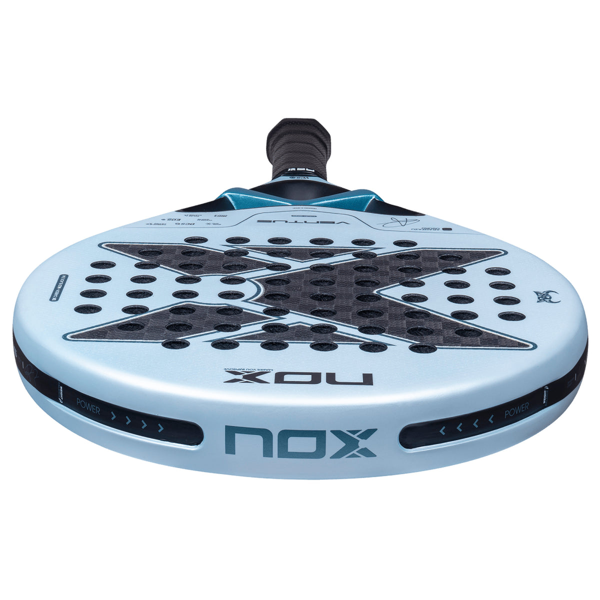 NOX Ventus Control 12K 2027 Padel racket, round head shape detail