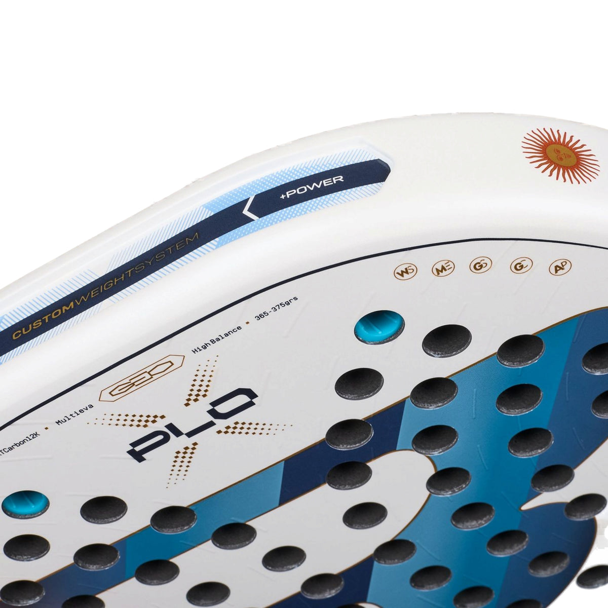 Bullpadel Xplo Argentina LTD 26 Padel Racket - CustomWeight Crown Detail