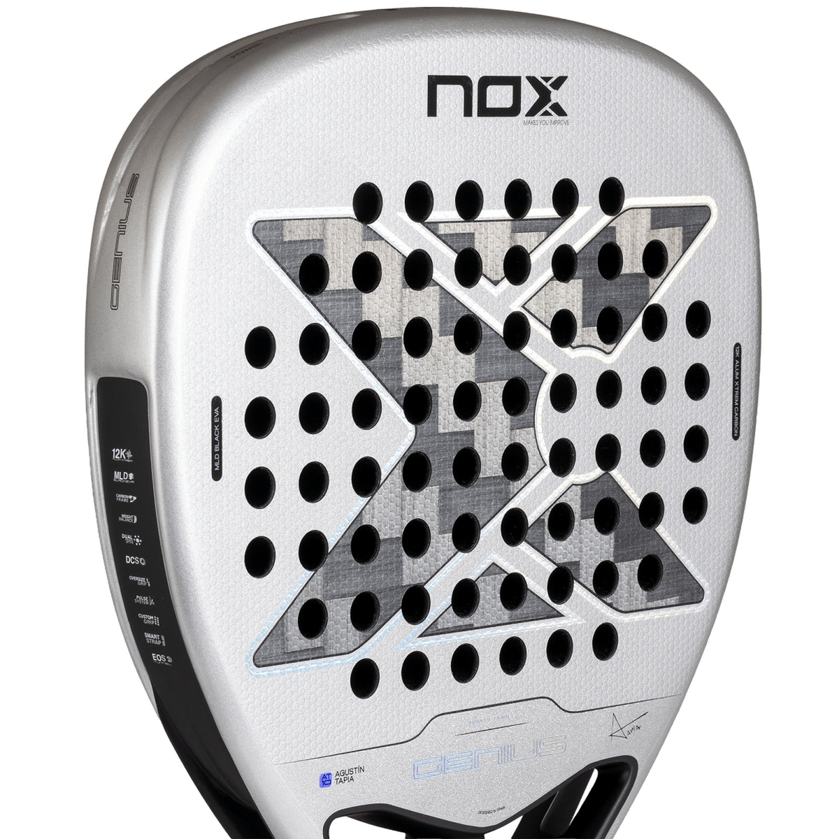 NOX Genius Attack 12K Alum XTREM 2027 Padel racket, Dual Spin face texture