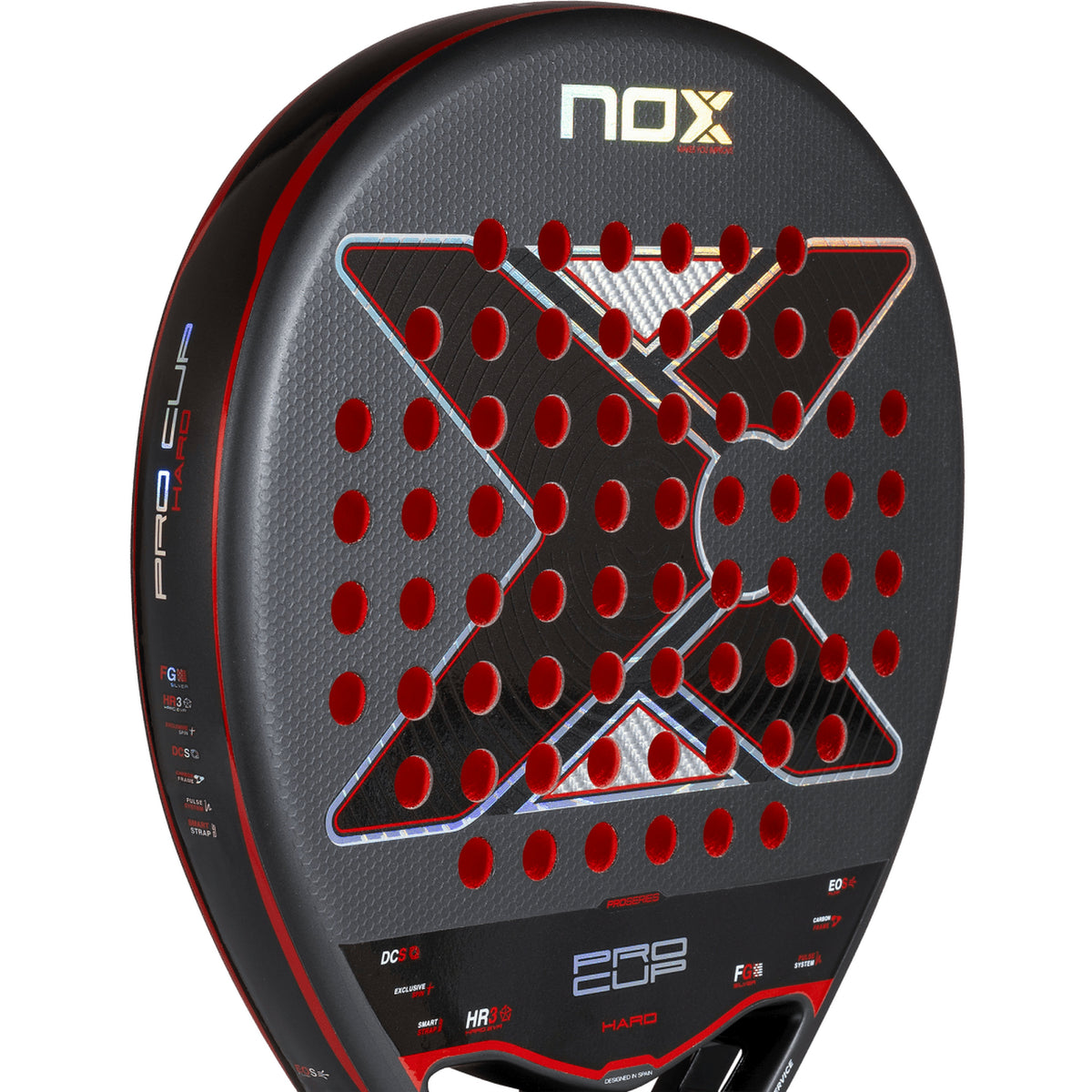 NOX Pro Cup HARD 2027 Padel Racket, Exclusive Spin face texture detail