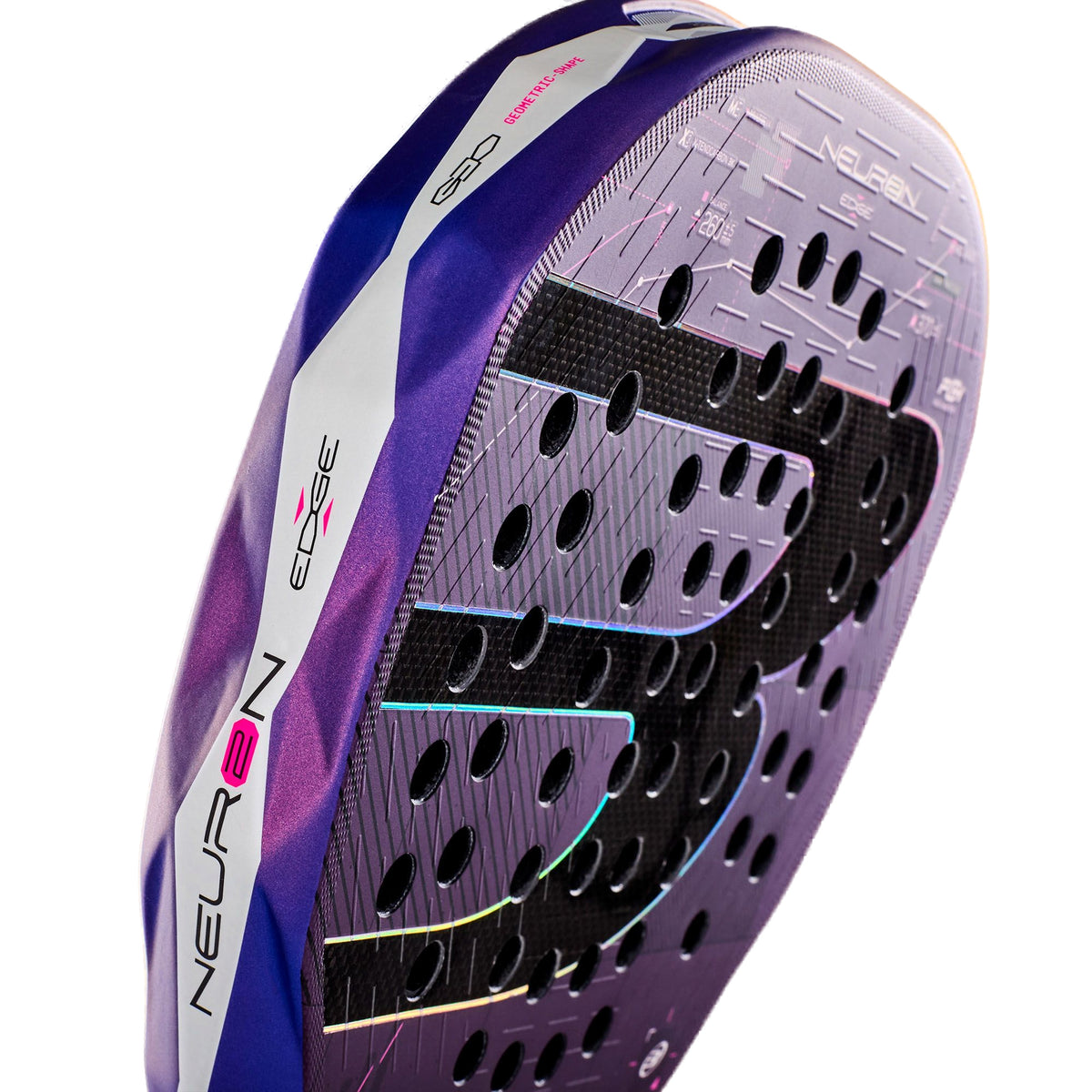 Bullpadel Neuron 02 Edge 2027 Padel Racket - Purple upper face and frame close-up