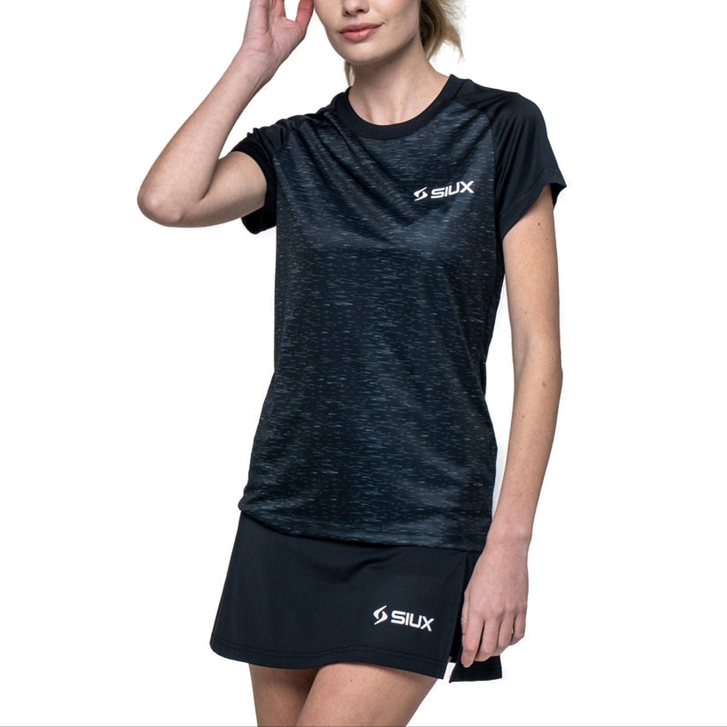 Siux Club 26 Women's Padel T-Shirt - Black - Front Full View
