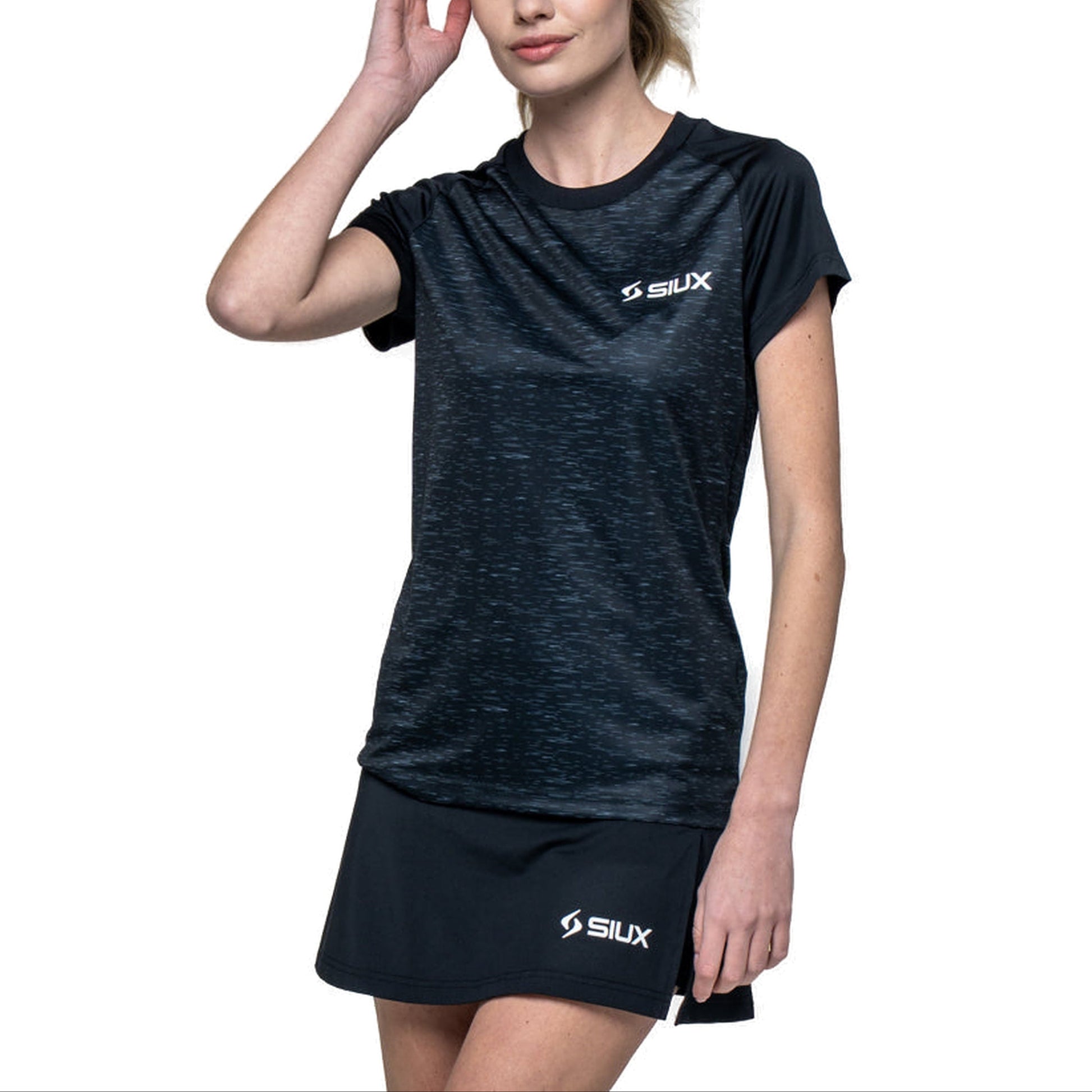 Siux Club 26 Women's Padel T-Shirt - Black - Front Full View