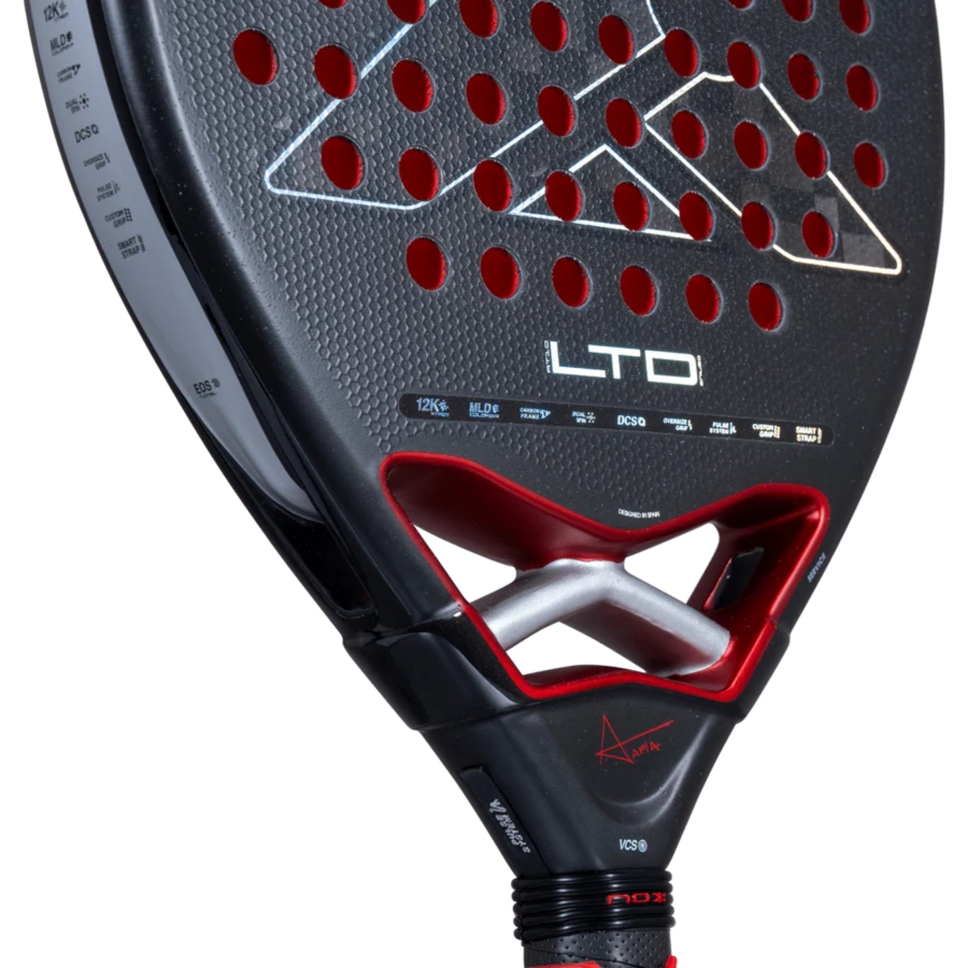 NOX AT10 Genius 12K XTREM LTD 2026 racket face and throat detail