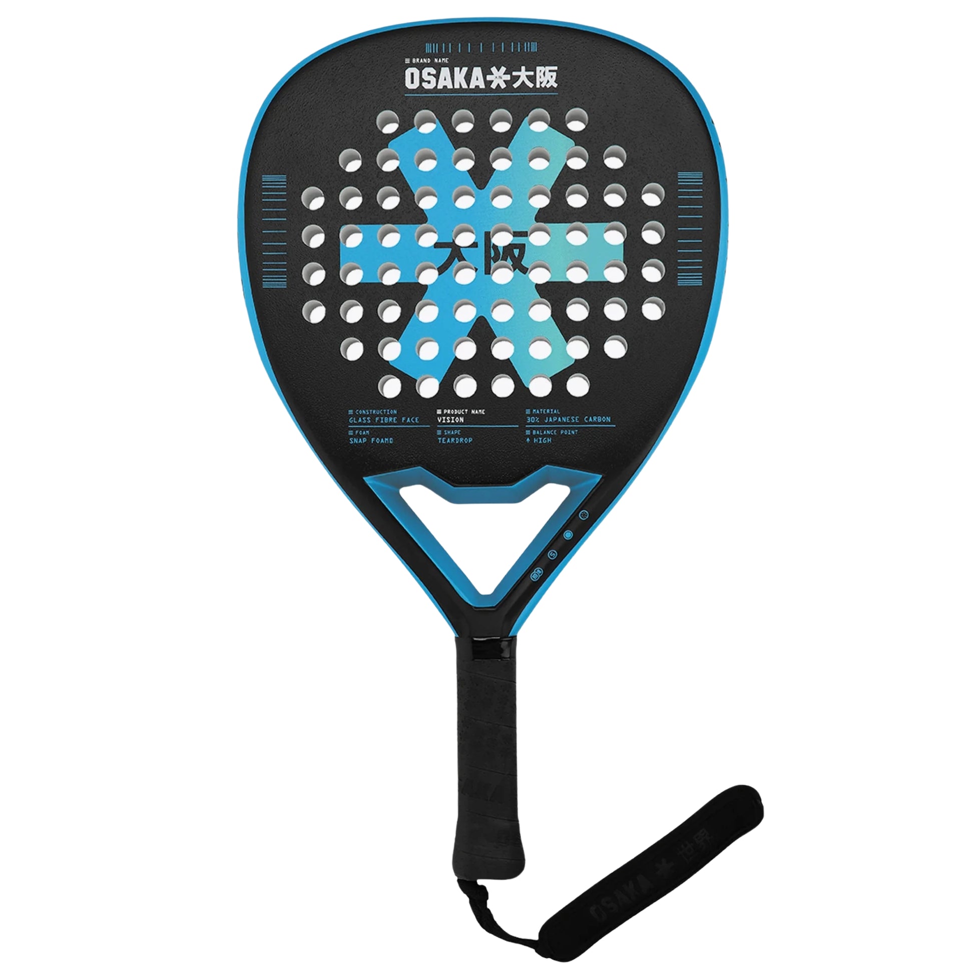 Osaka Vision Power Padel Racket - Electric Blue - Cover