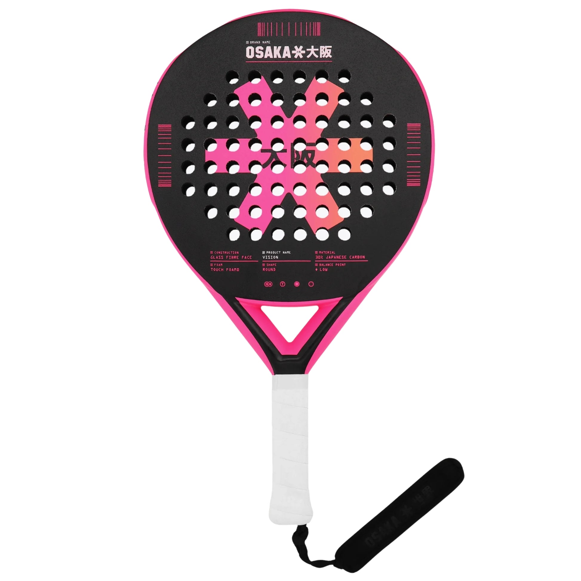 Osaka Vision Control Padel Racket - Fluo Pink - Cover