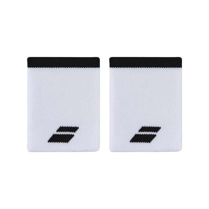 Babolat Logo Jumbo Wristband - 2 Pack — White/Black