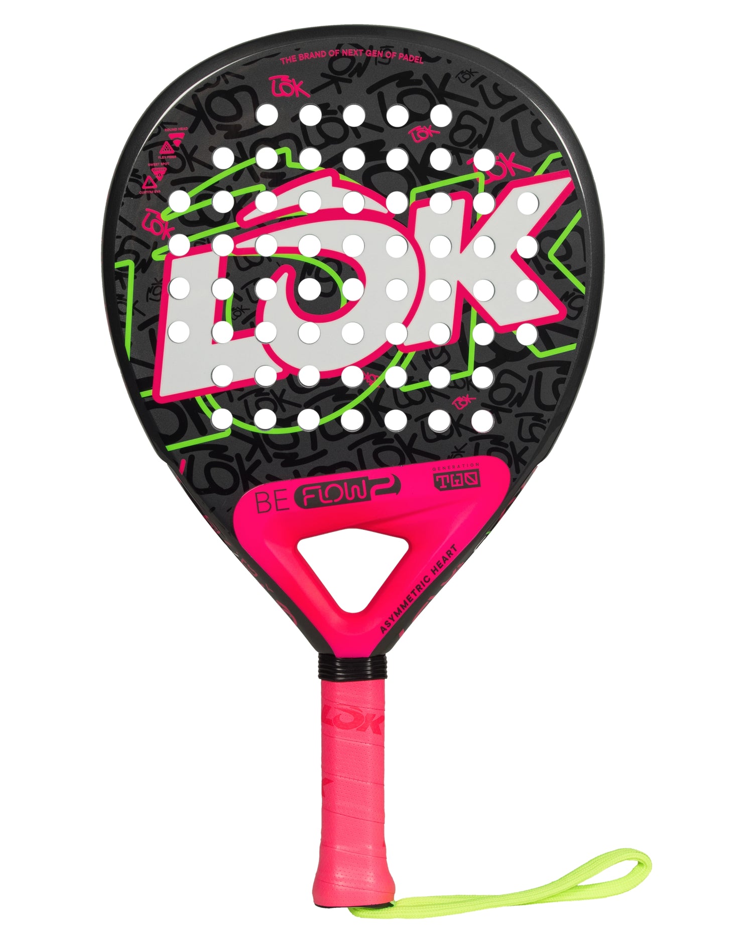 LOK Be Flow Gen 2 Padel Racket - Pink - Face