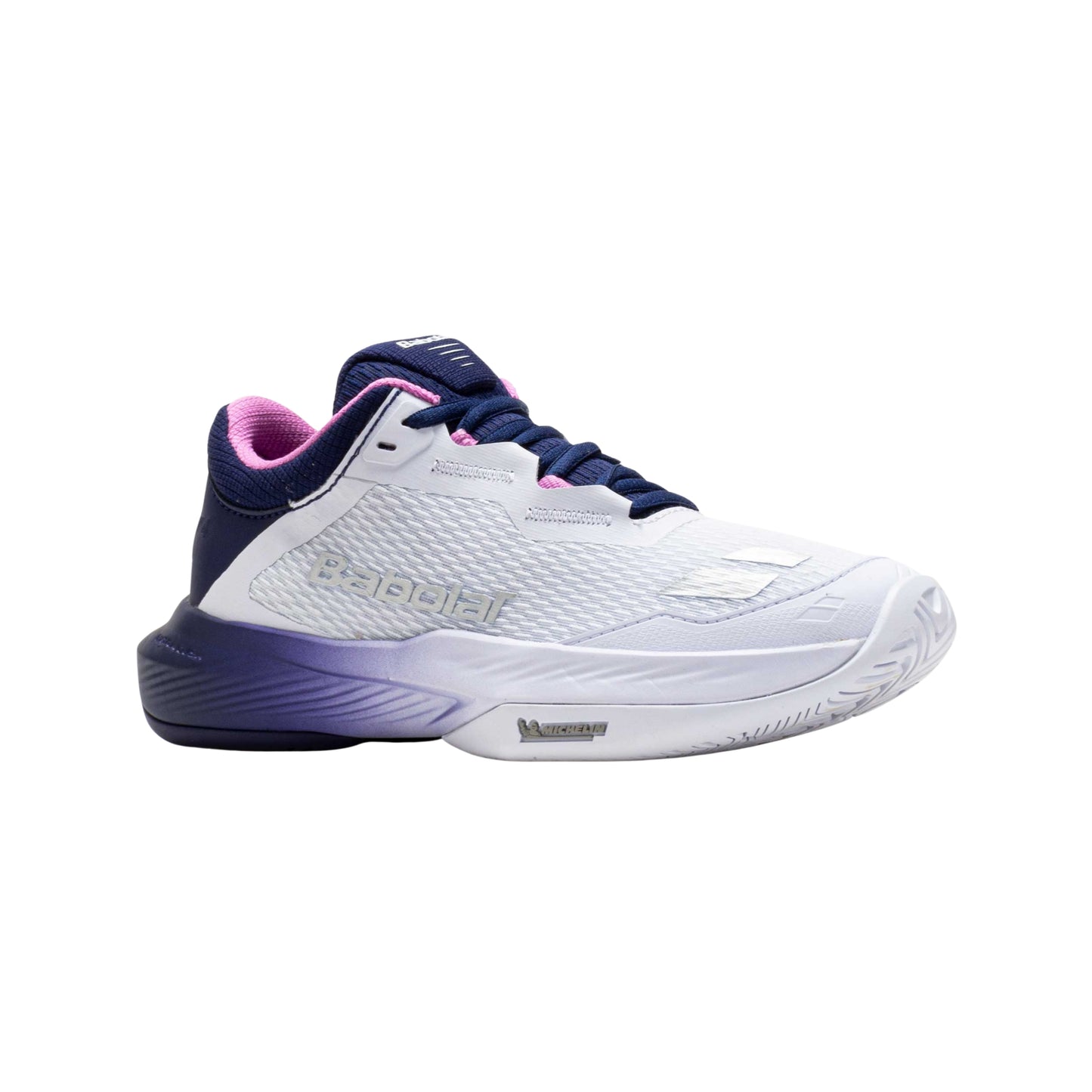Babolat SFX 4 All Court Shoes Women - White/Purple — front three-quarter view
