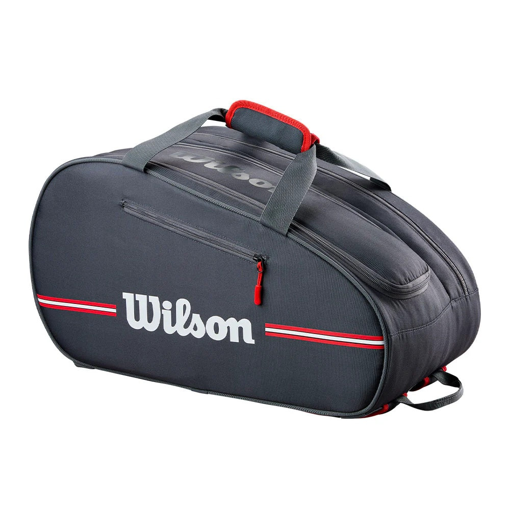 Wilson Team Padel Bag - Grey/Red - Front