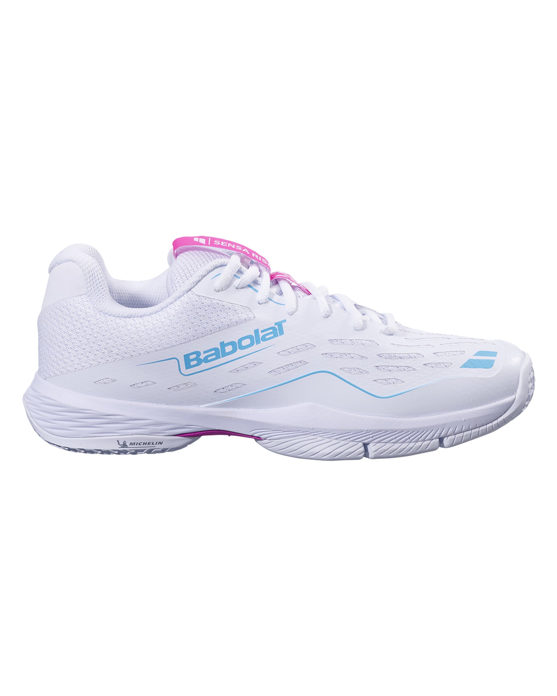 Babolat Sensa Rise Padel Shoes Women - White/Rhodamine Red - Side