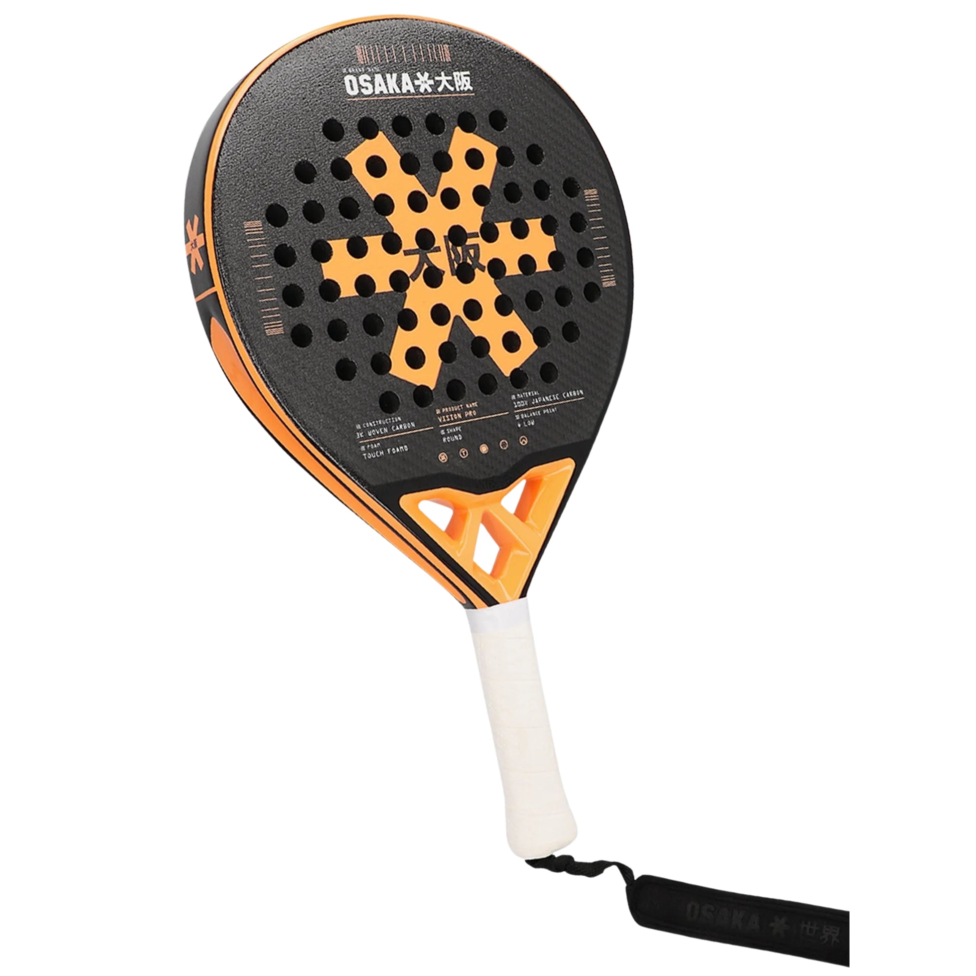 Osaka Vision Pro Control Padel Racket - Orange - Left