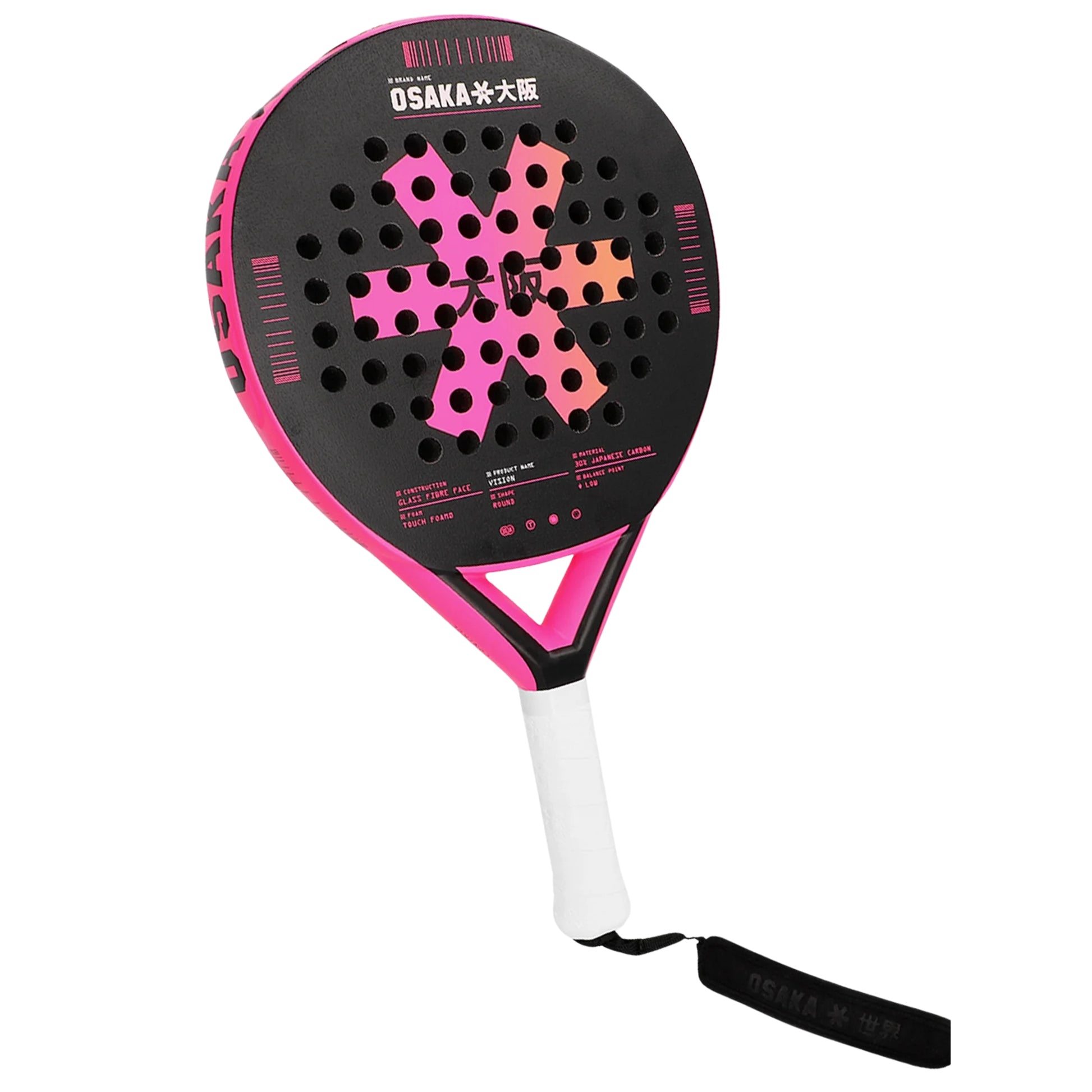 Osaka Vision Control Padel Racket - Fluo Pink - Right