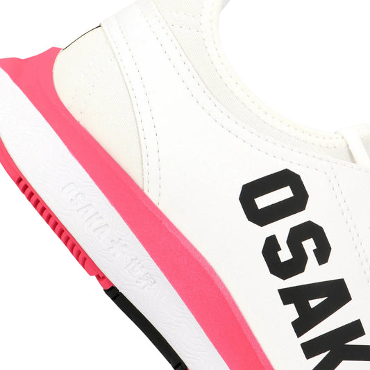 Osaka Furo Court Shoes - White/Raspberry - Logo
