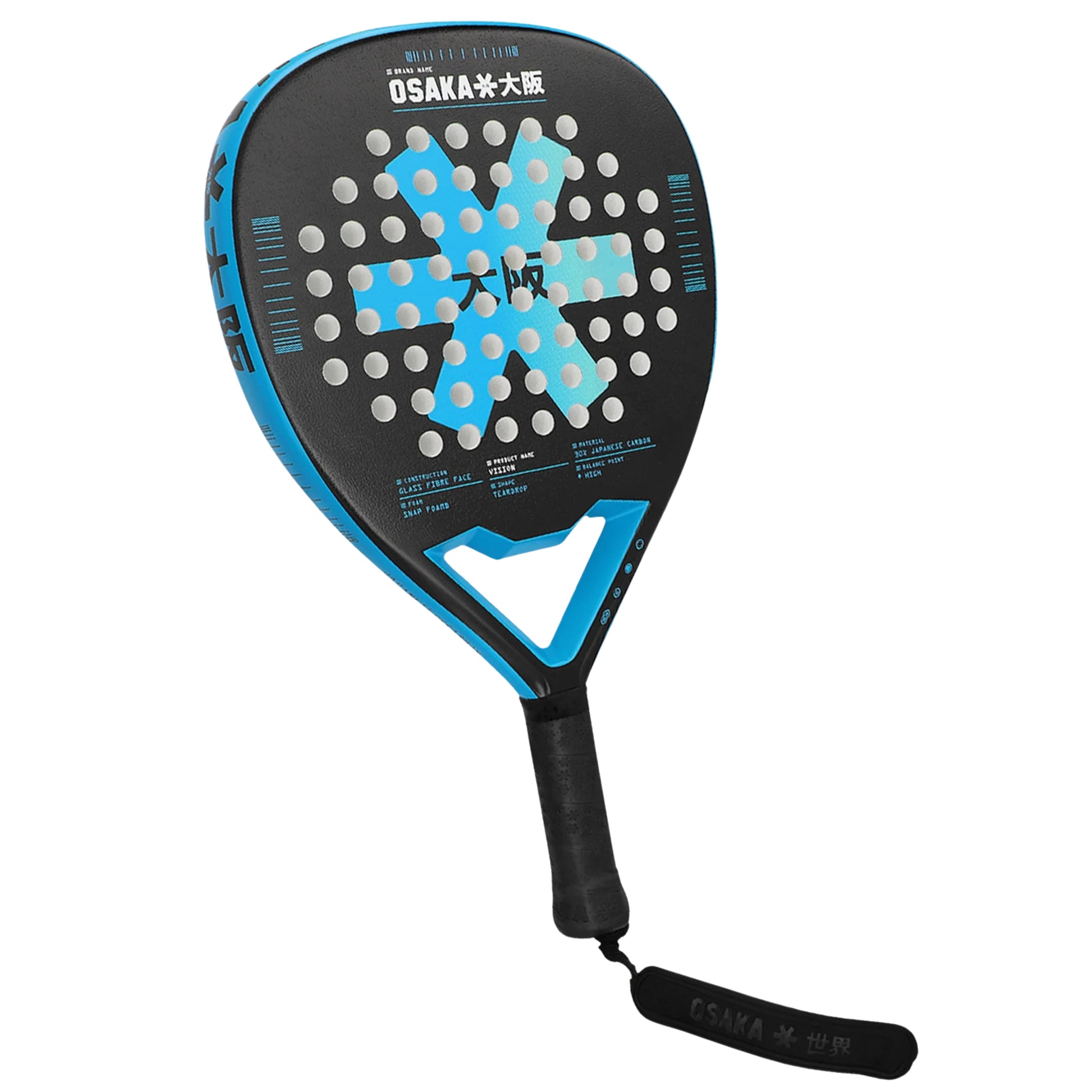 Osaka Vision Power Padel Racket - Electric Blue - Left