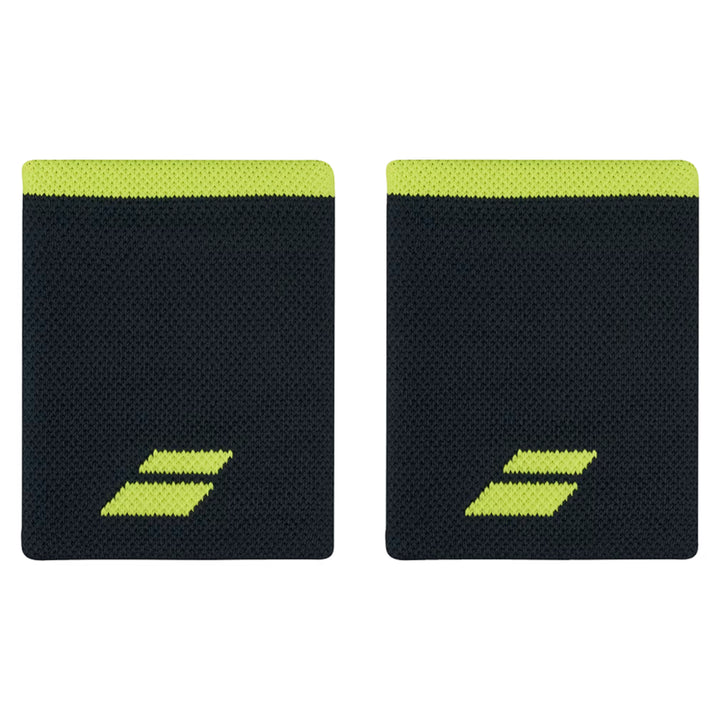 Babolat Logo Jumbo Wristband - 2 Pack — Gray/Yellow