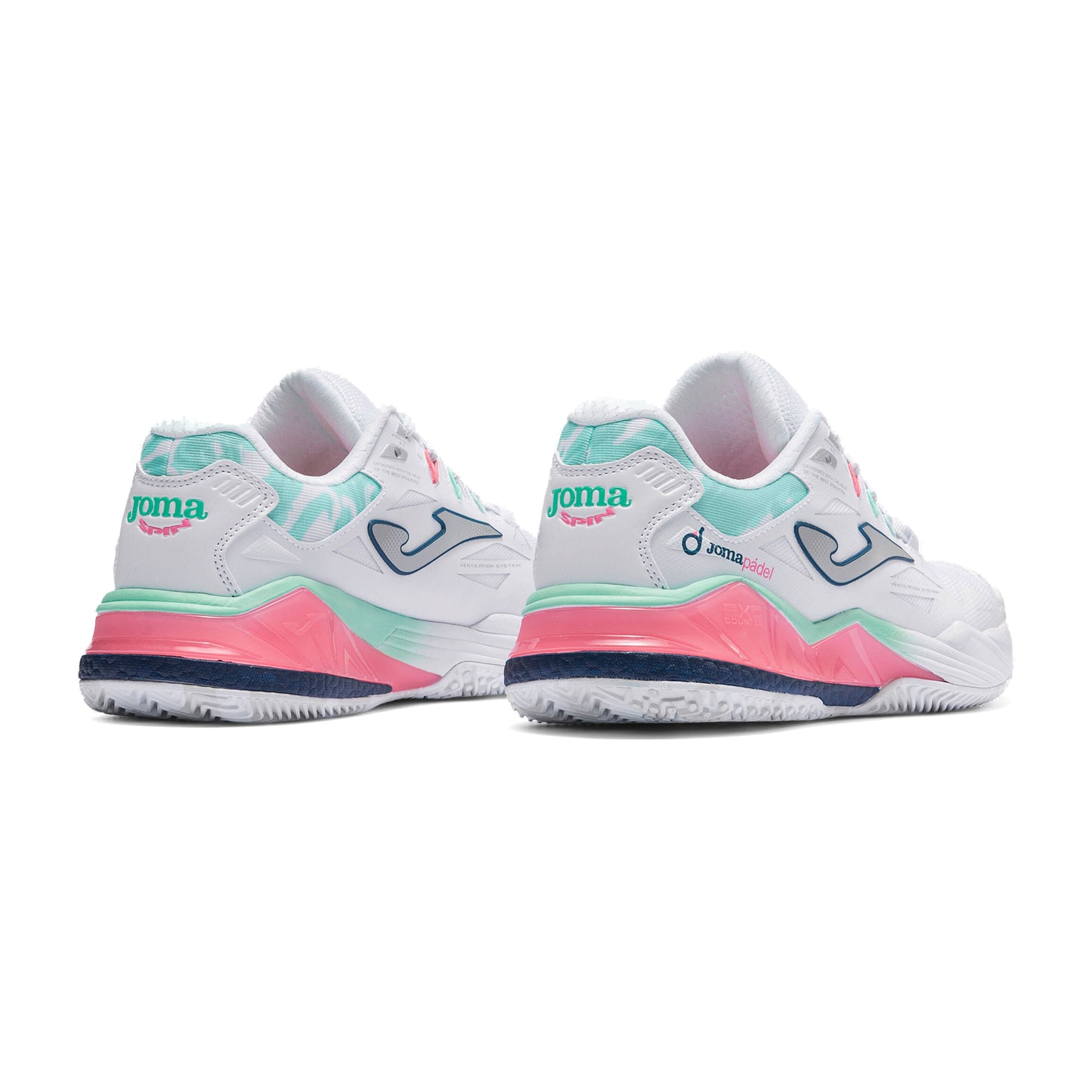 Joma Spin Lady 2602 Padel Shoes - White - Back