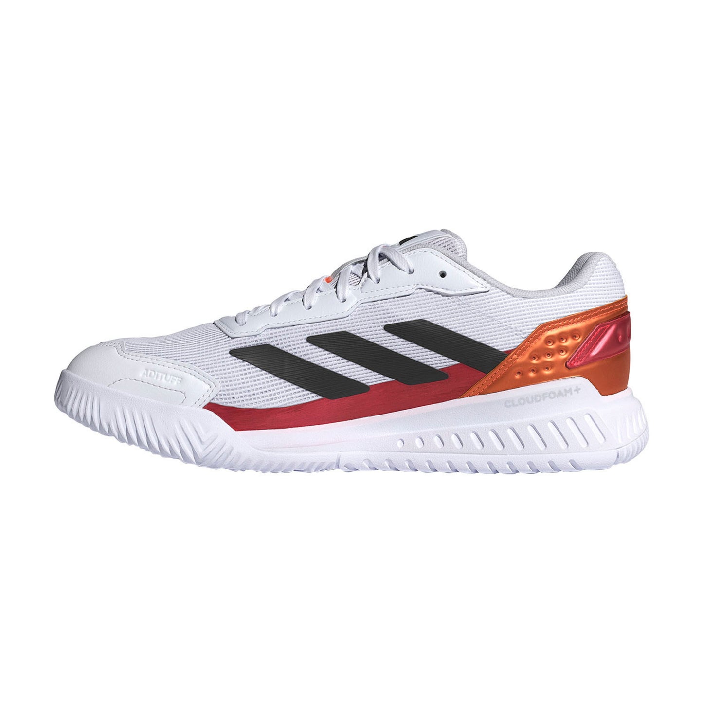 Adidas Courtquick Padel Shoes - White/Lucid Orange - side