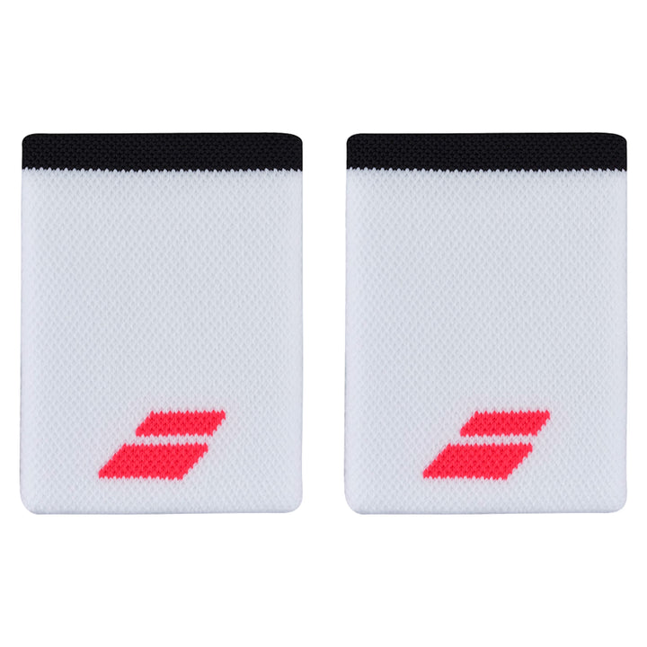 Babolat Logo Jumbo Wristband - 2 Pack — White/Red