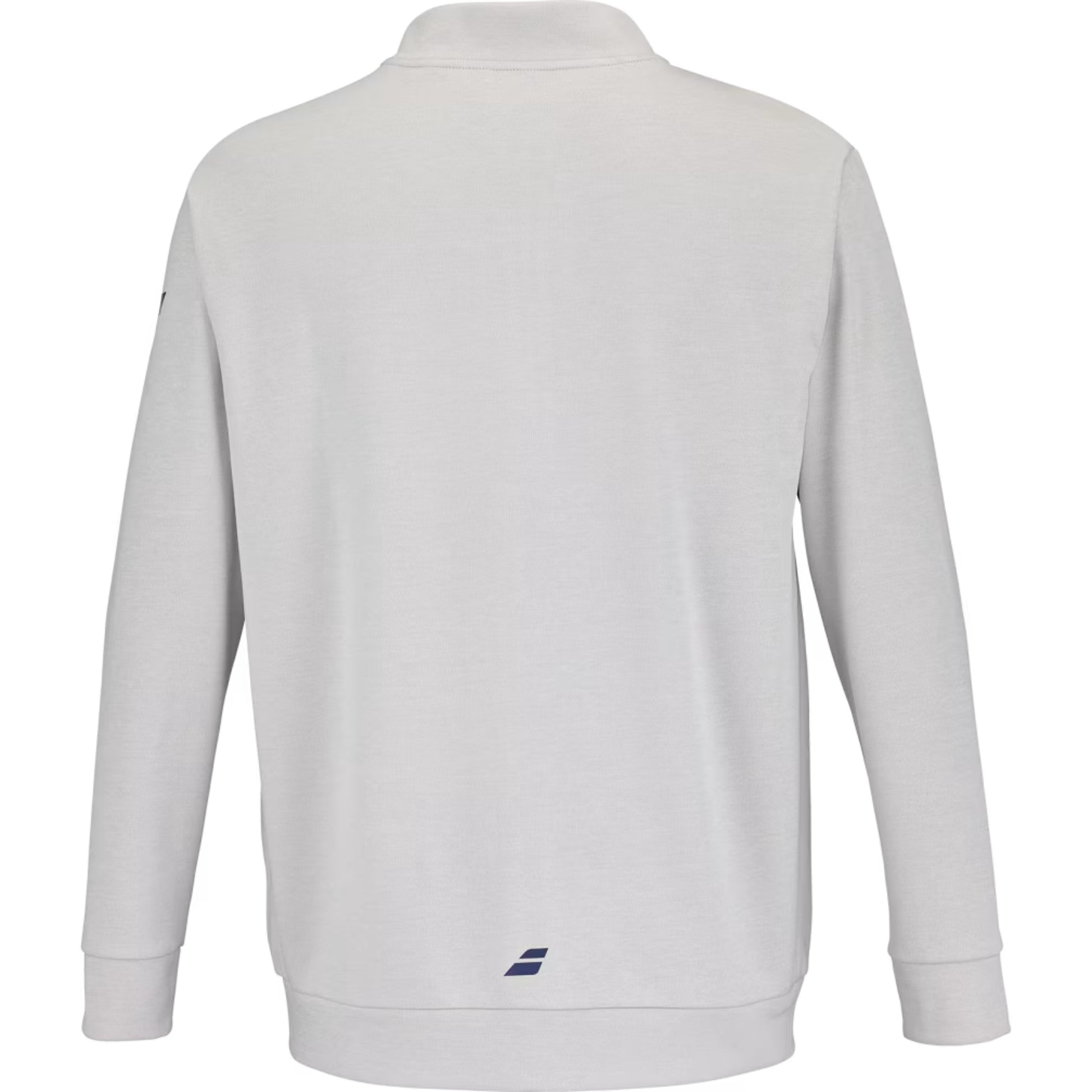 Babolat Juan Lebron Men's Jacket Light gray sweatshirt with a brand logo on the back against a white background