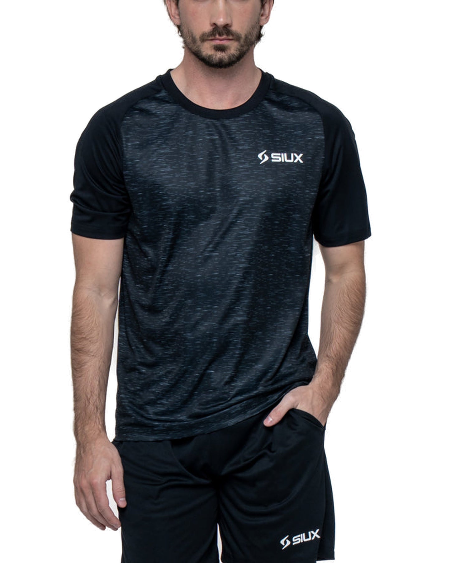 Siux Club 26 Men's Padel T-Shirt - Black - Front