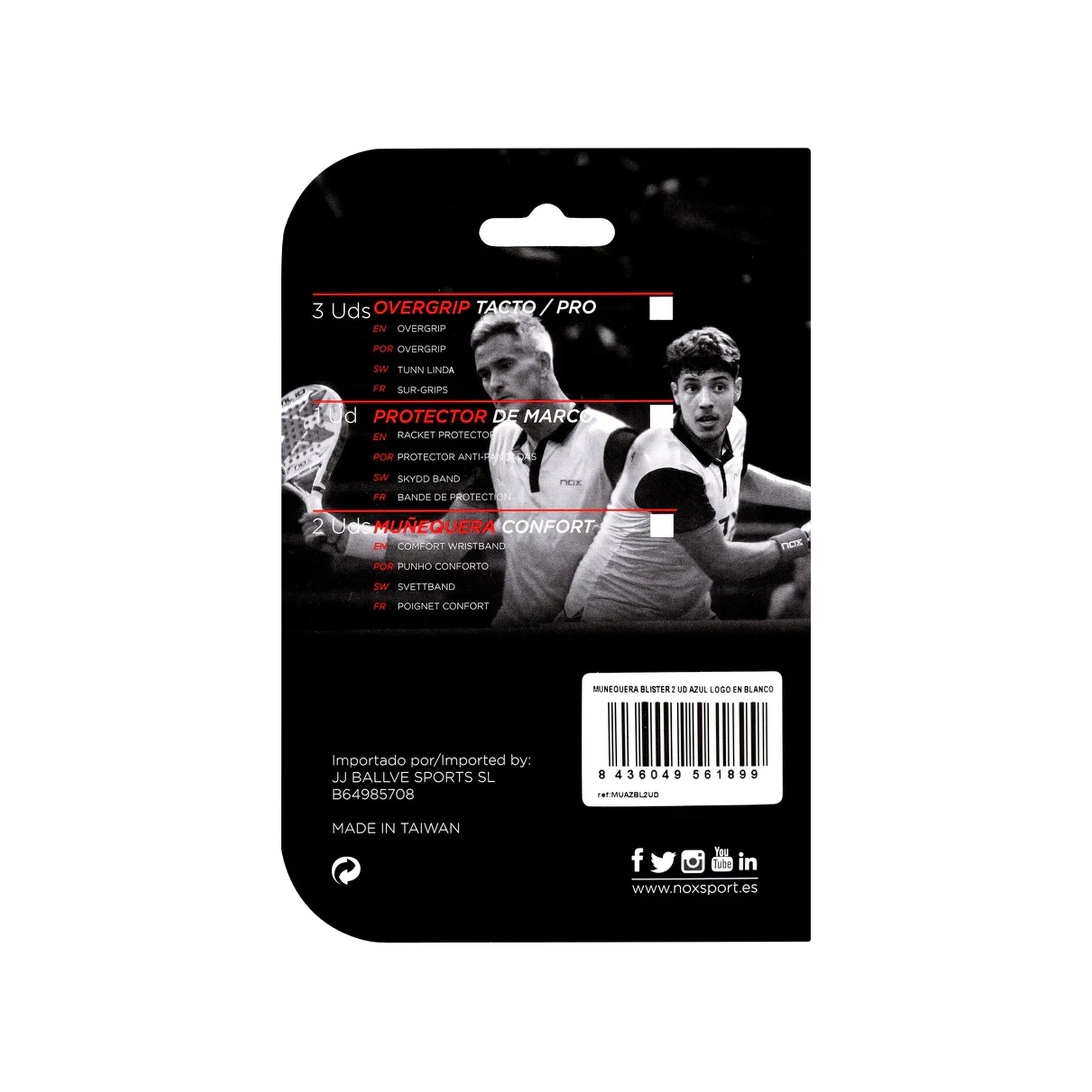 Nox wristband, back view, plain white towelling reverse