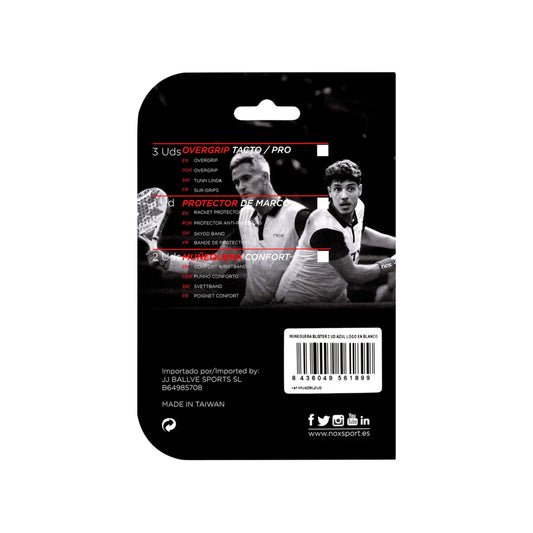 Nox wristband, back view, plain white towelling reverse