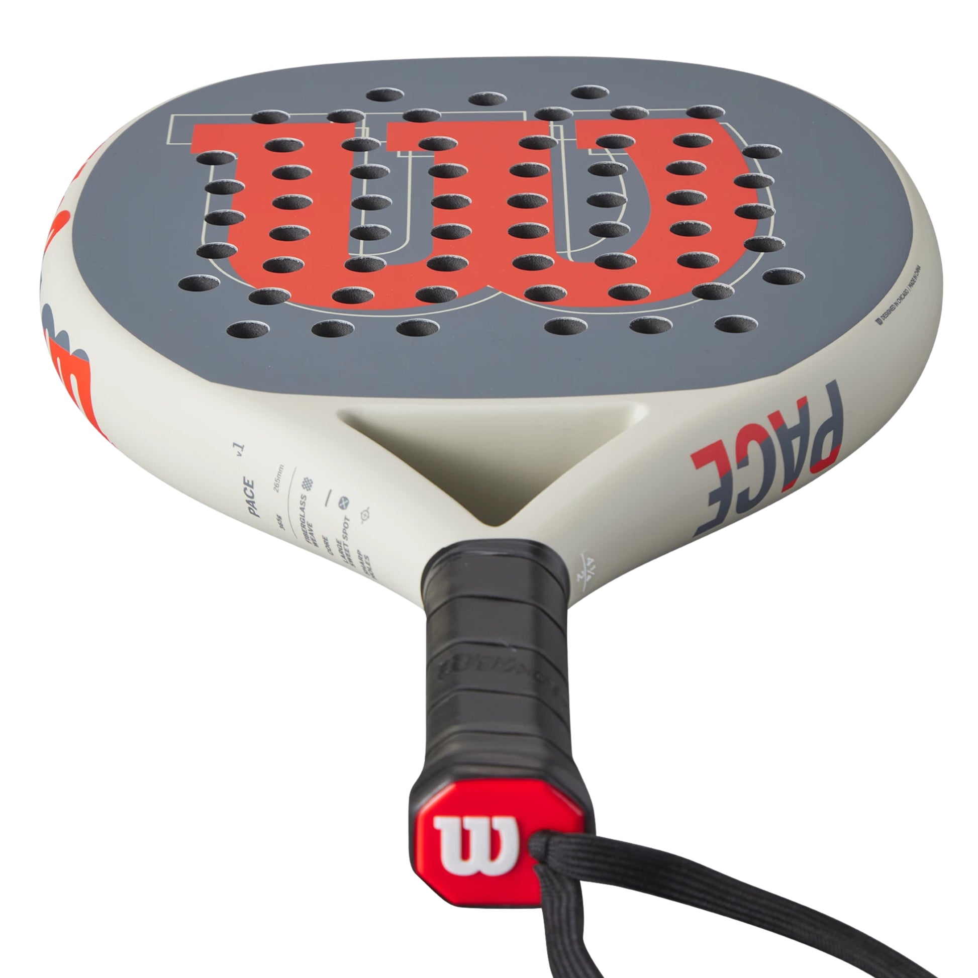 Wilson Pace V1 Padel Racket - Red - Handle