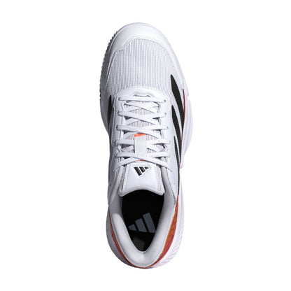 Adidas Courtquick Padel Shoes - White/Lucid Orange - top