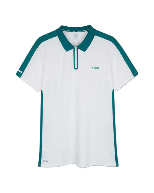 NOX Men's Pro Polo Shirt - White/Ivy Green - front