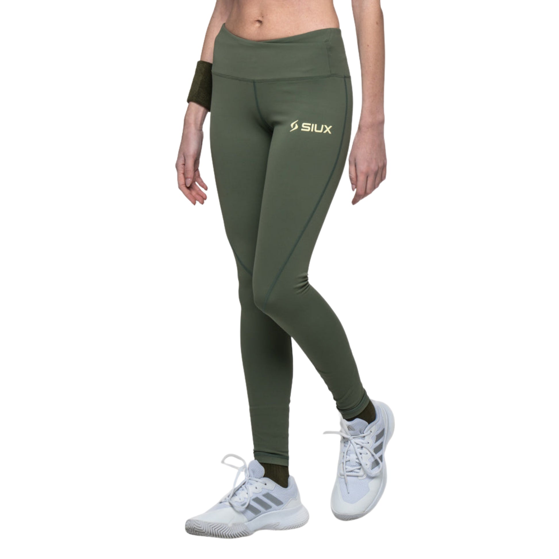 Siux Gareh 26 Women's Green Padel Leggings - Front Three-Quarter View