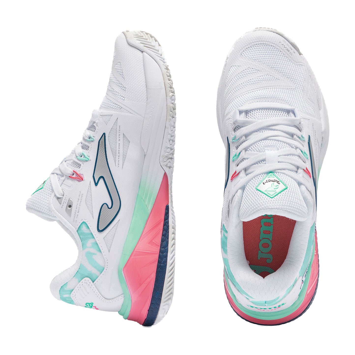 Joma Spin Lady 2602 Padel Shoes - White - Top
