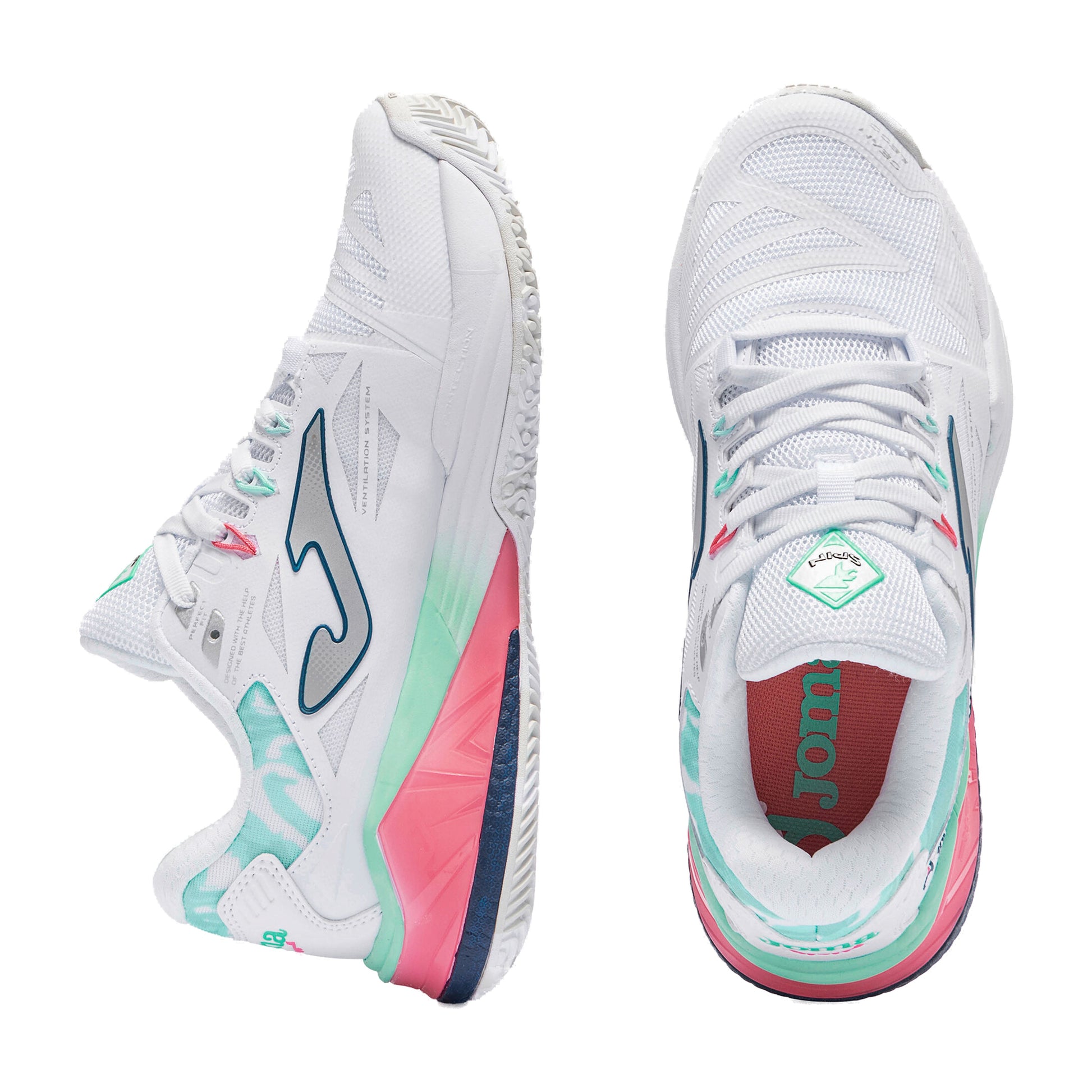 Joma Spin Lady 2602 Padel Shoes - White - Top