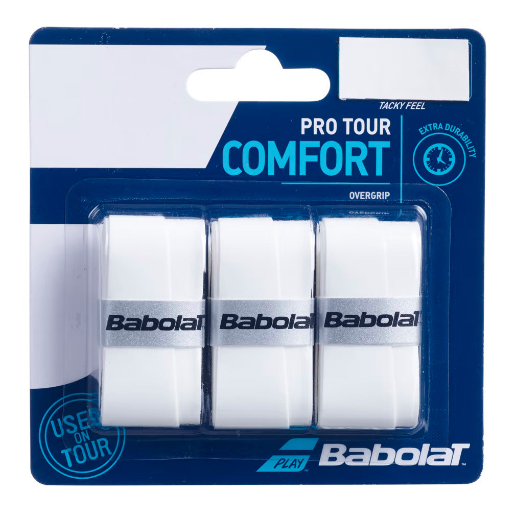 Babolat Pro Tour Padel Racket Overgrips - White-Cover