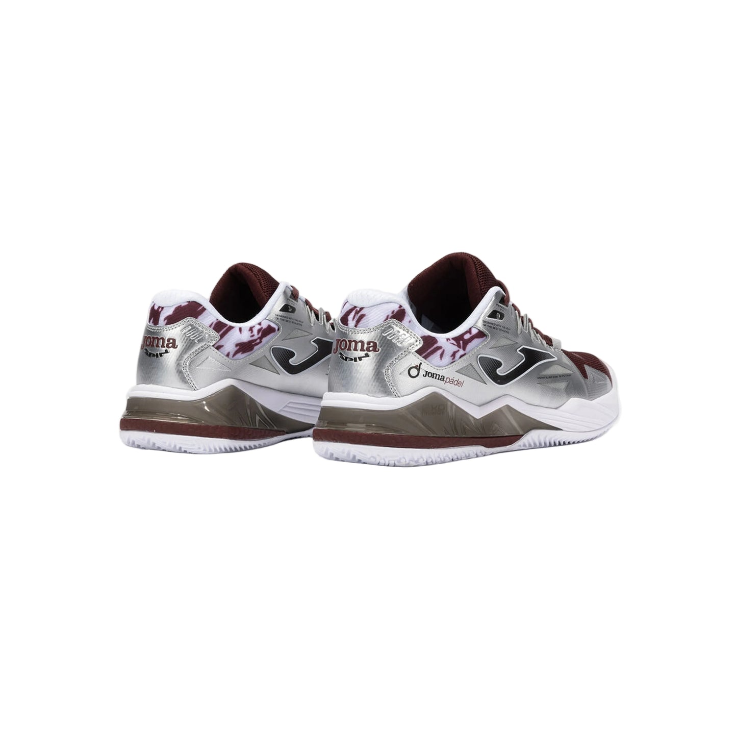Joma Spin Men 2512 Padel Shoes Men - Maroon - Heel