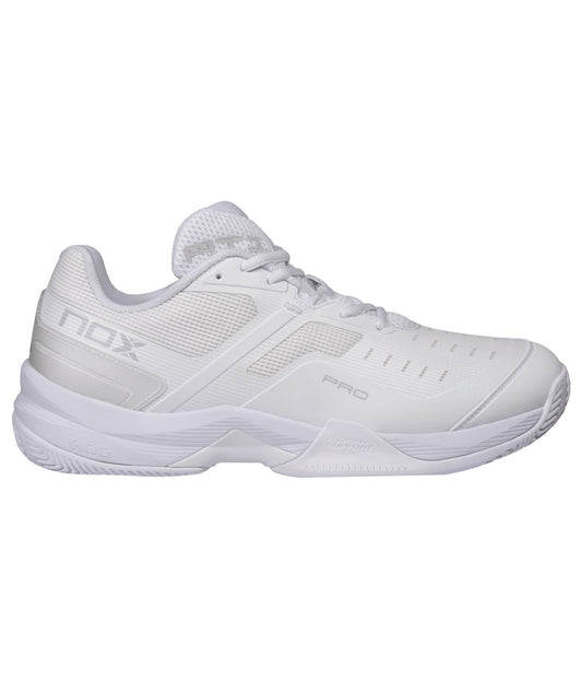 NOX AT10 Pro White/Grey Padel Shoes - Side