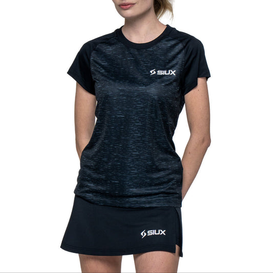 Siux Club 26 Women's Padel T-Shirt - Black - Front